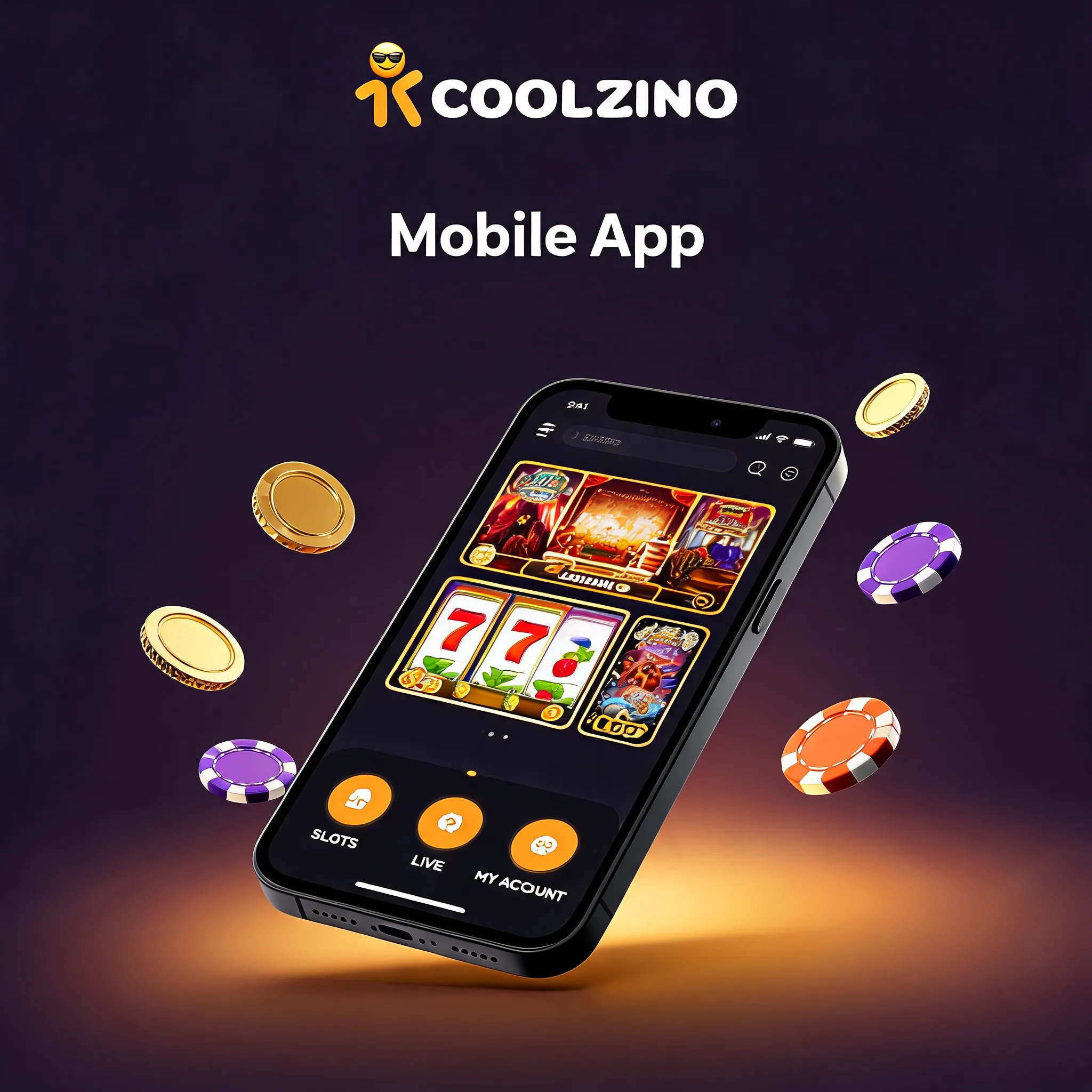 Coolzino Casino — aplikacja mobilna na telefonie