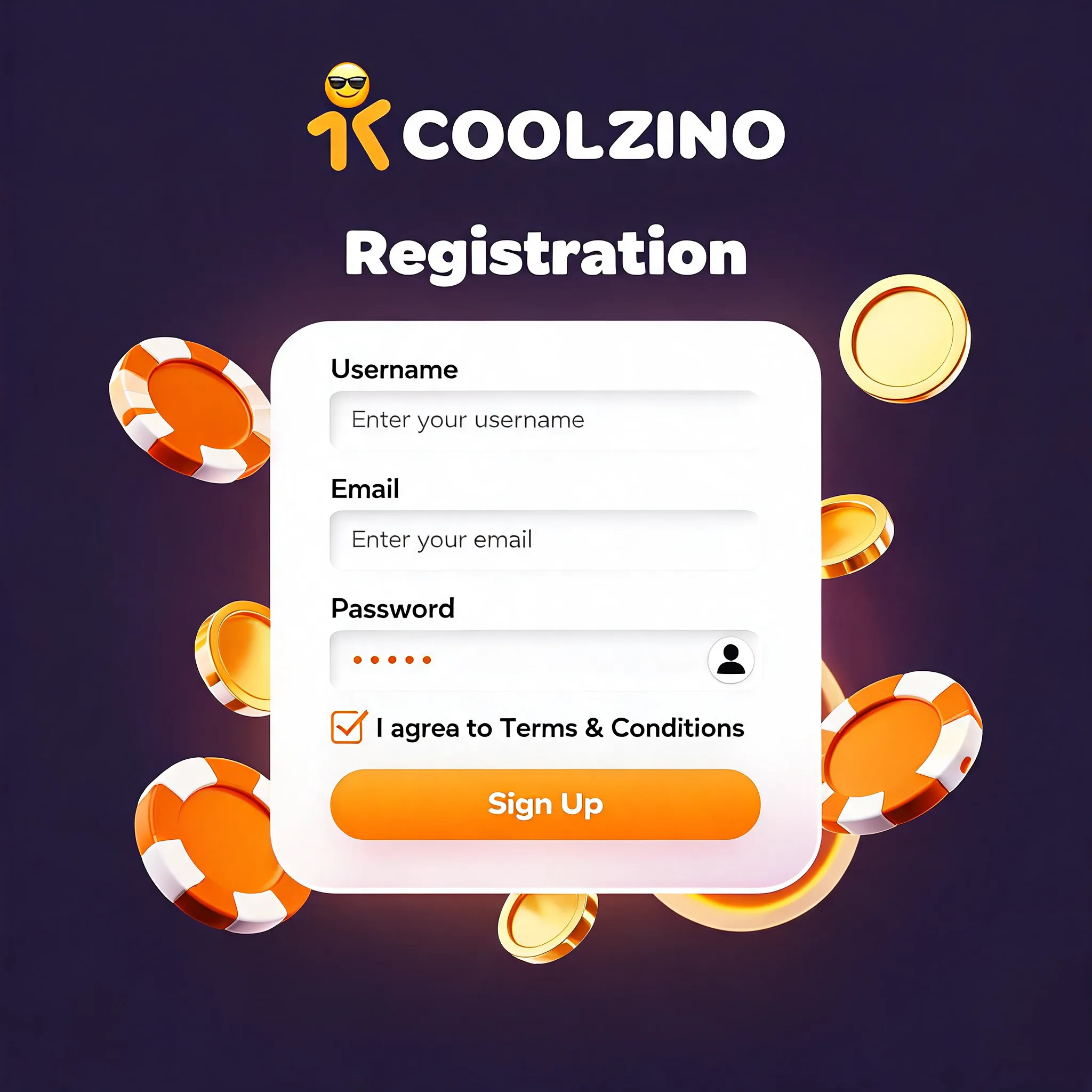 Coolzino Casino — formularz rejestracji